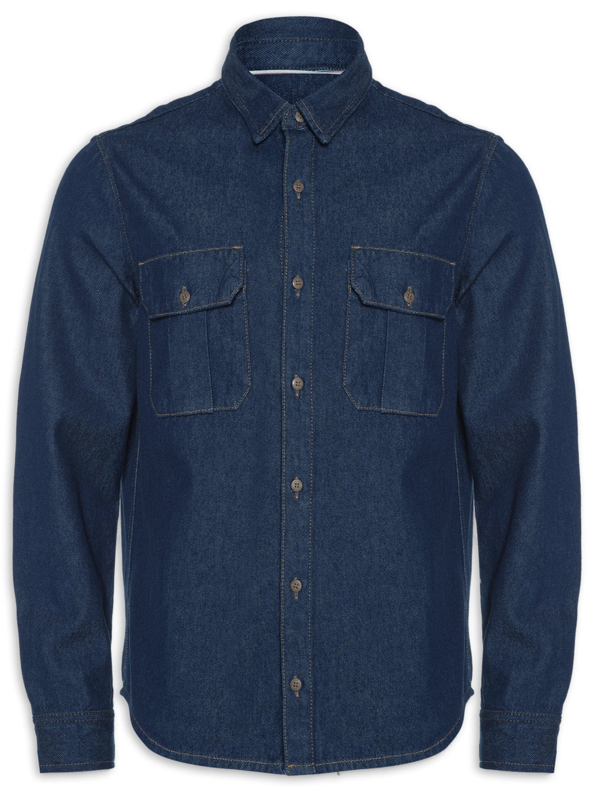 Camisa Masculina Overshirt Dark Jeans E - Azul