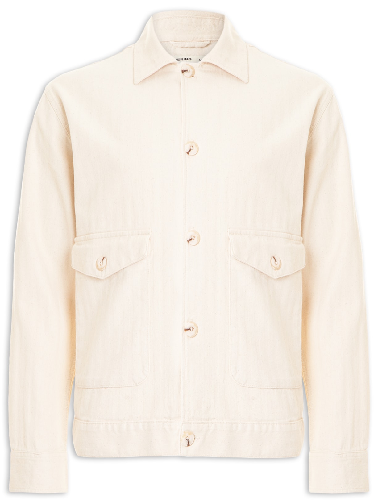 Camisa Masculina Overshirt Regular Fit Espinha De Peixe - Off White