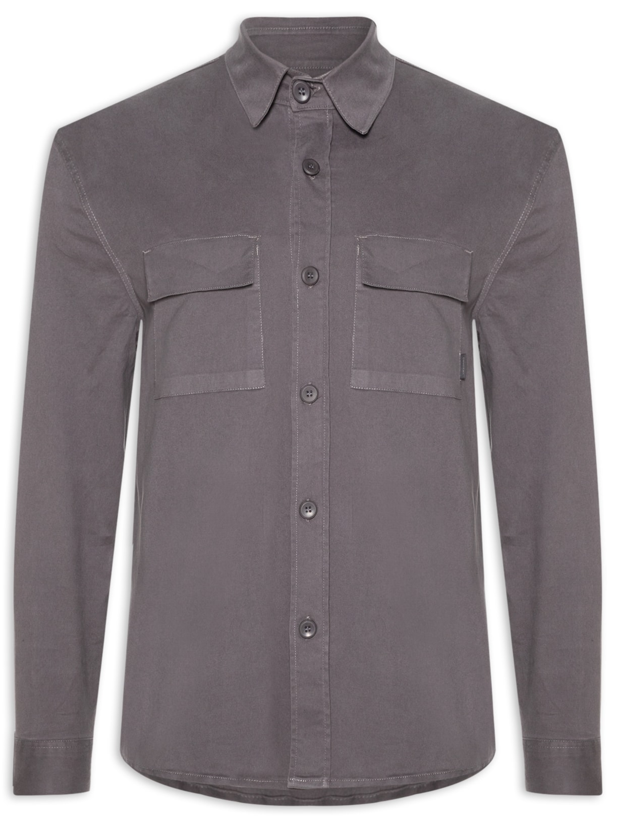 Camisa Masculina Overshirt Tinturada - Cinza