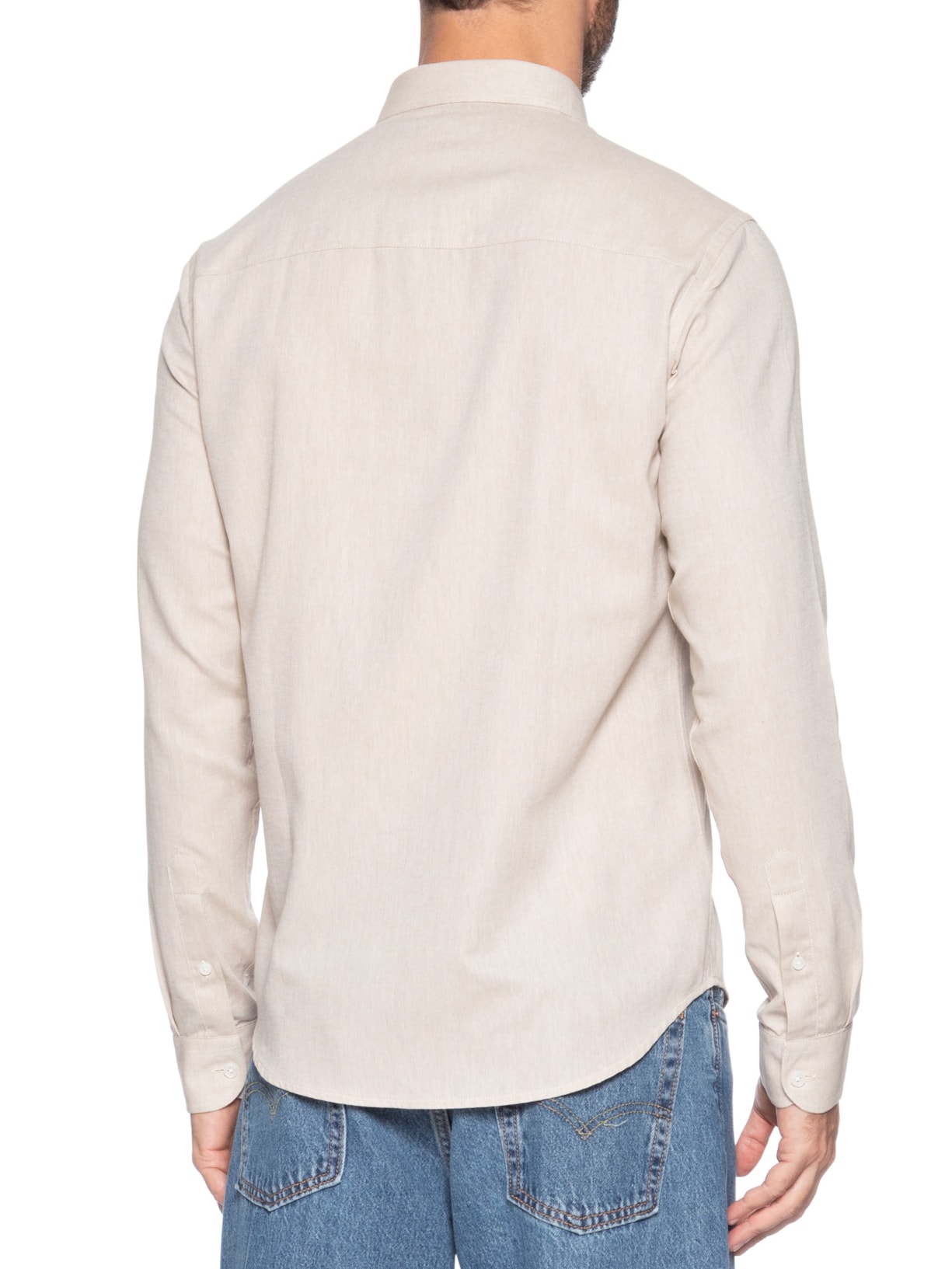 Camisa Masculina Oxford Algodão Egípcio Bege Sergio K