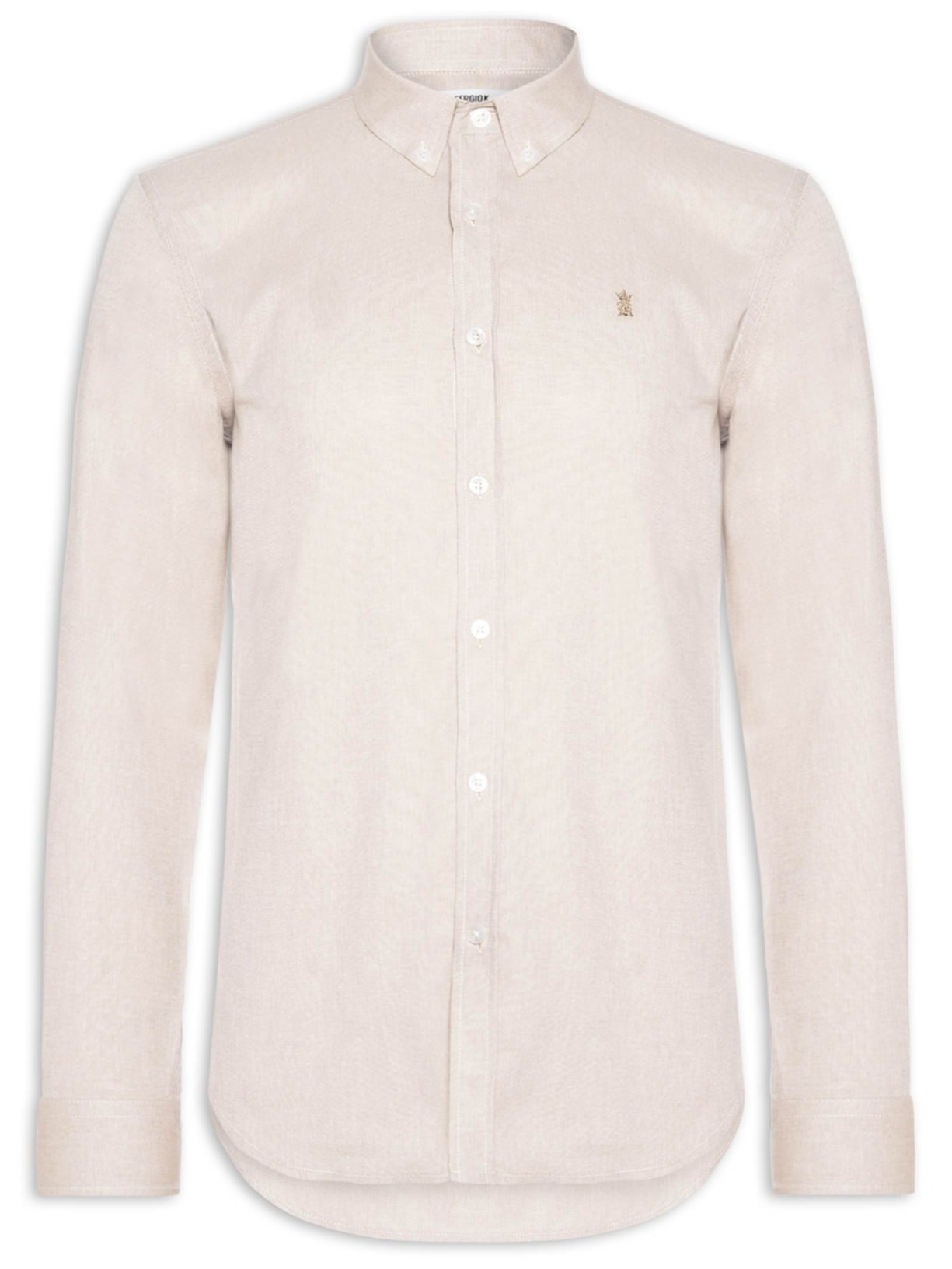 Camisa Masculina Oxford Algodão Egípcio Bege Sergio K