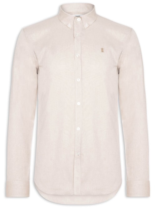 Camisa Masculina Oxford Algodão Egípcio - Bege
