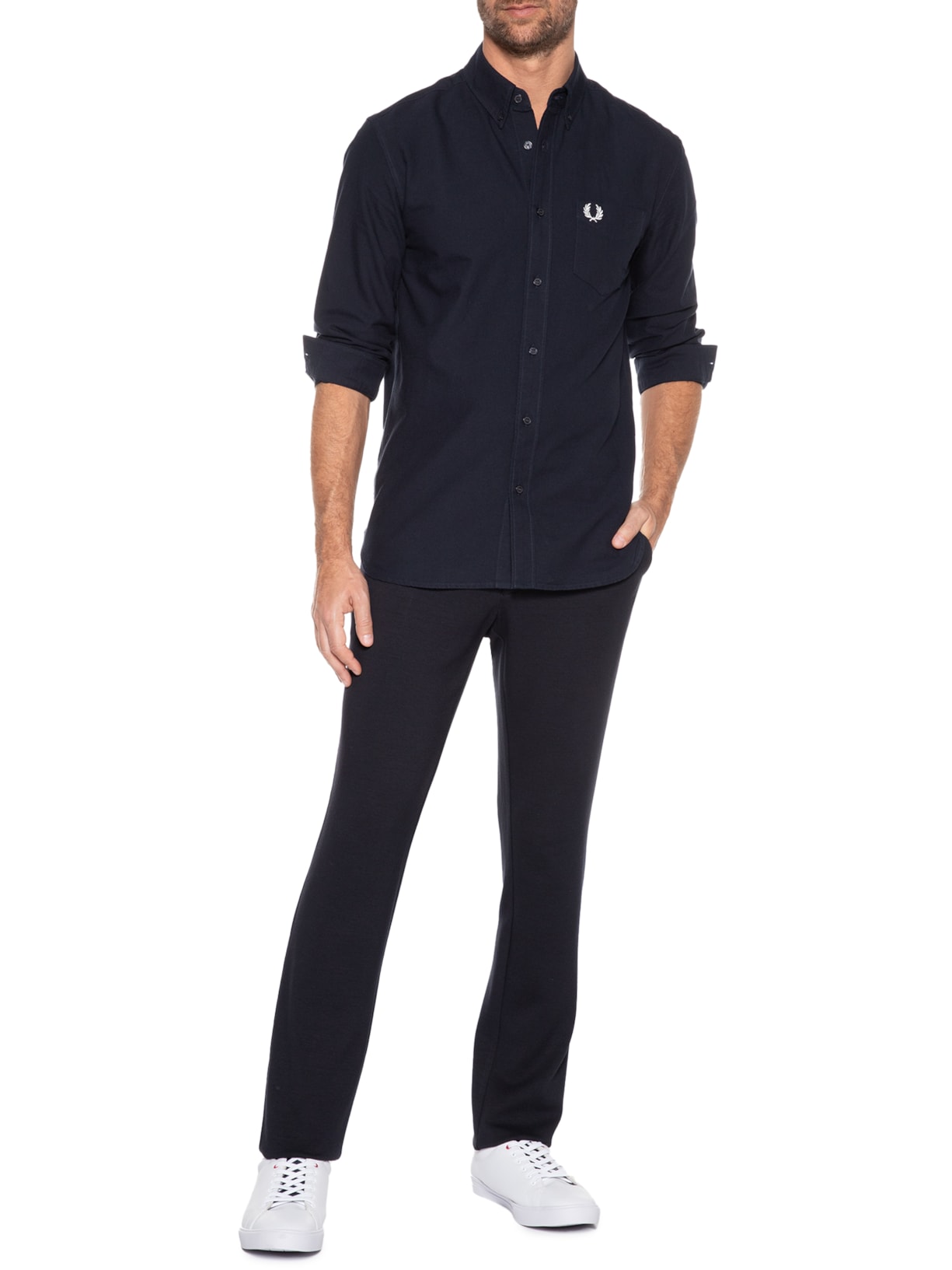 Camisa Masculina Oxford Azul Fred Perry