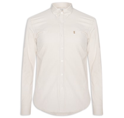 Camisa Masculina Oxford Button Down - Bege