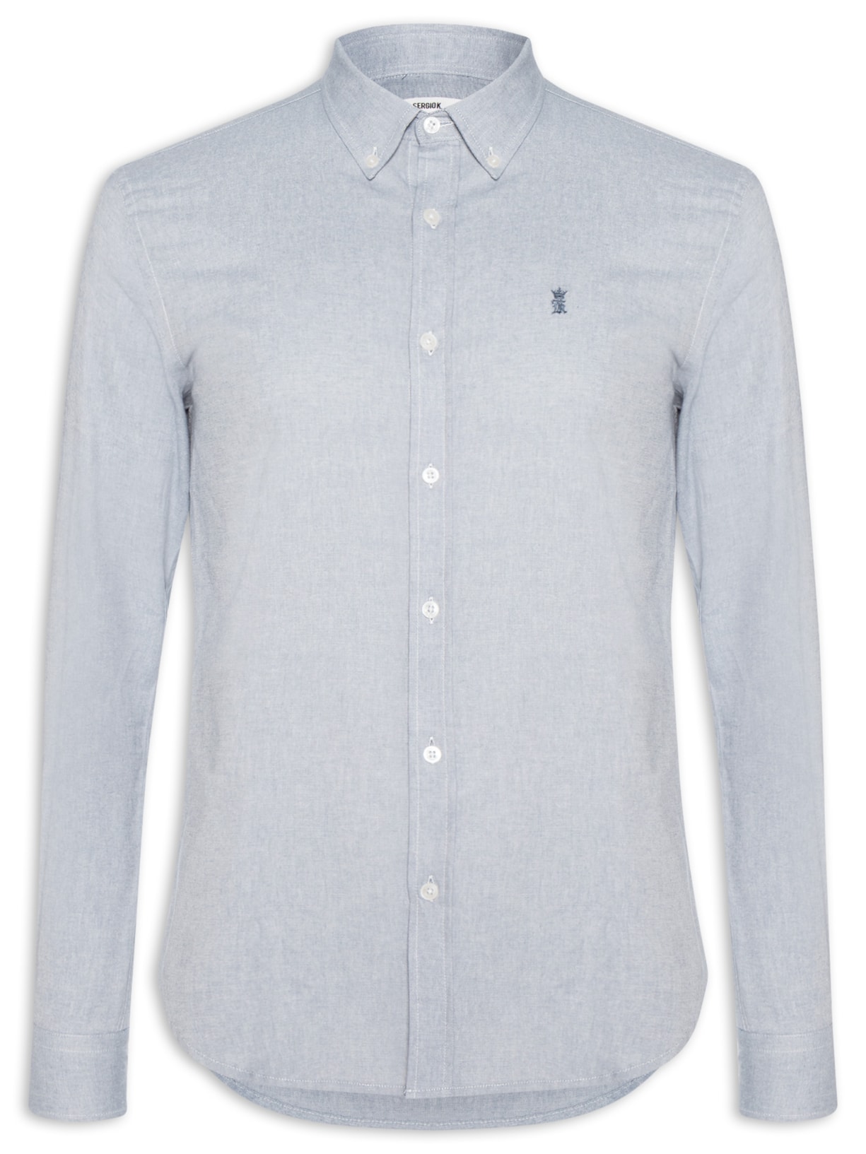 Camisa Masculina Oxford Button Down – Azul Sergio K
