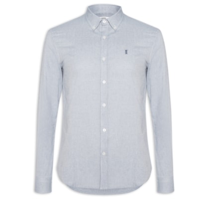 Camisa Masculina Oxford Button Down – Azul