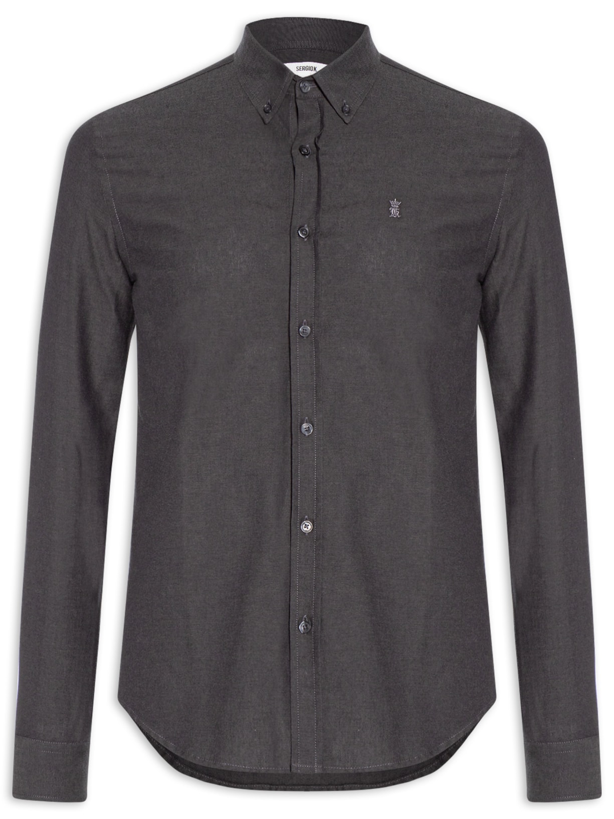 Camisa Masculina Oxford Button Down – Preto Sergio K
