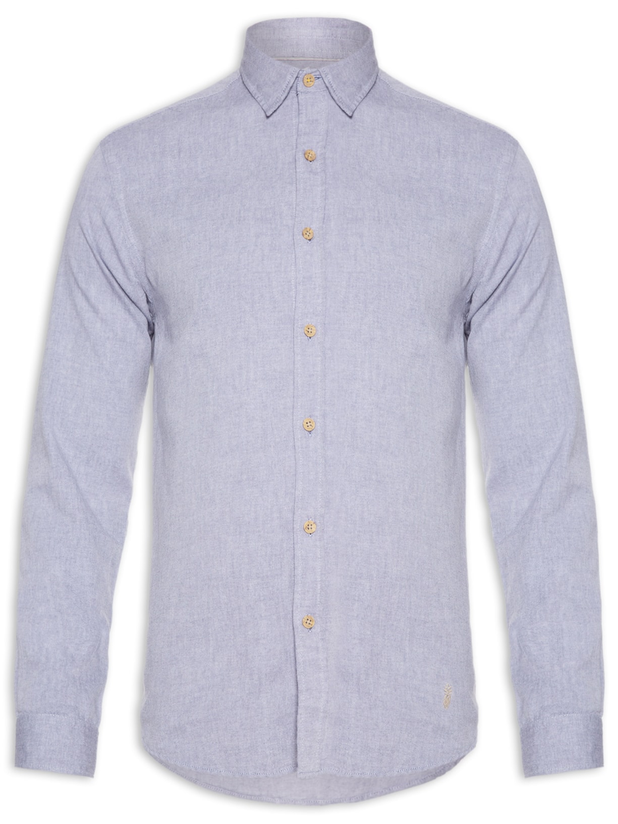 Camisa Masculina Oxford Lisa - Azul