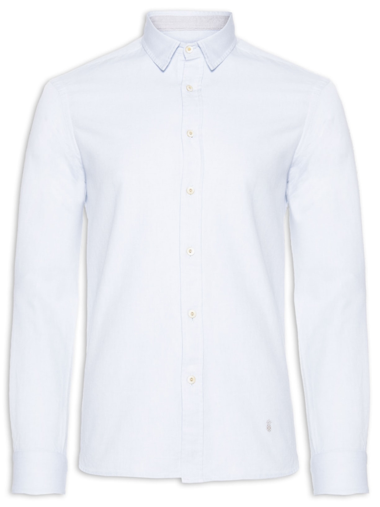 Camisa Masculina Oxford Lisa Azul Pineapple