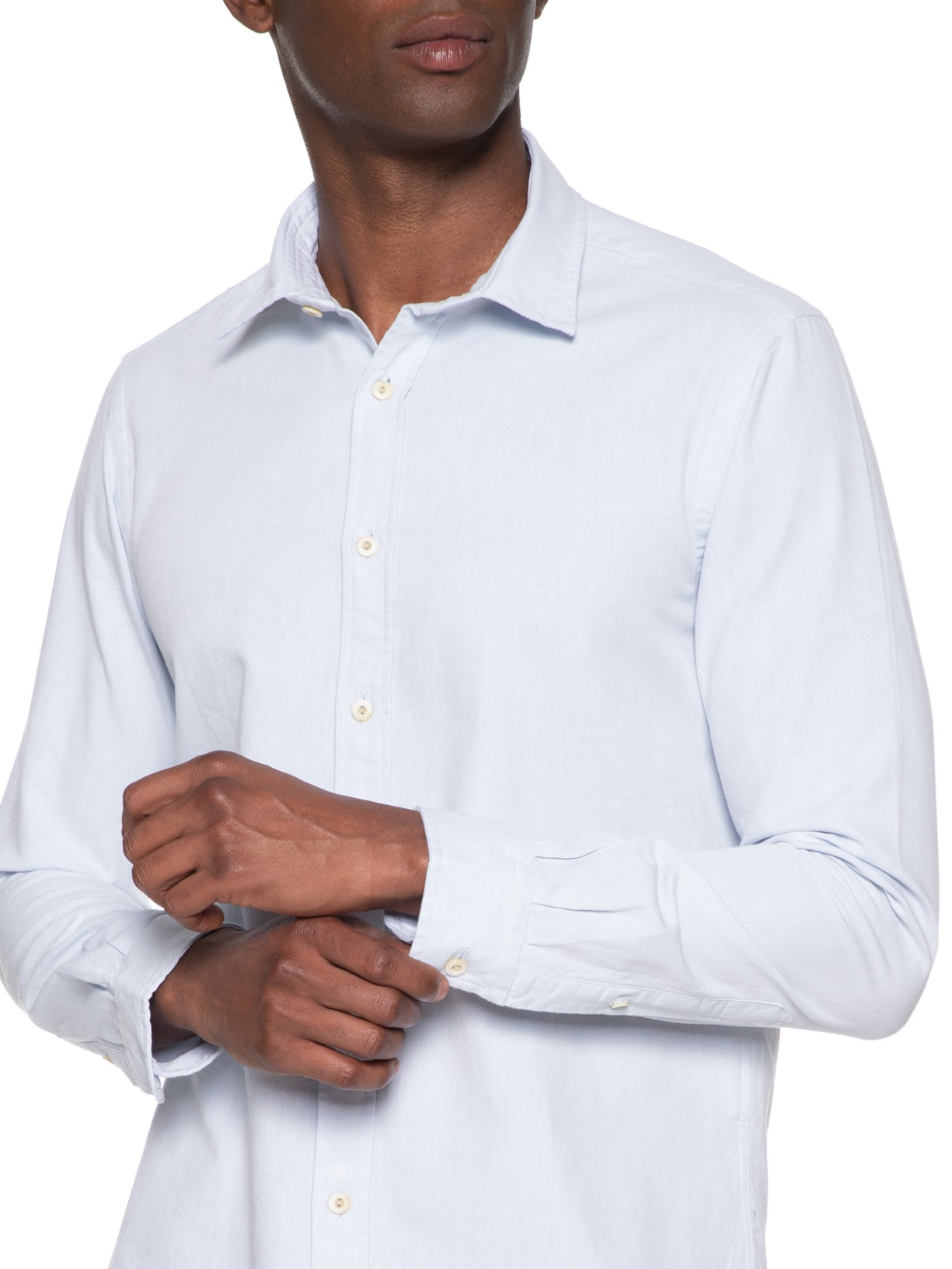 Camisa Masculina Oxford Lisa Azul Pineapple