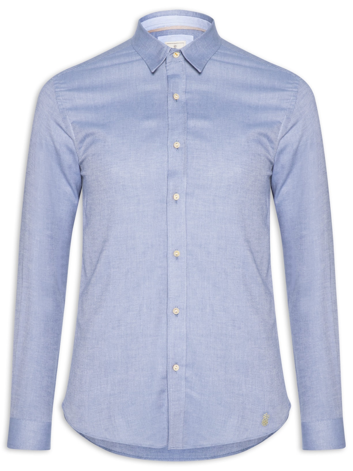 Camisa Masculina Oxford Lisa Azul Pineapple