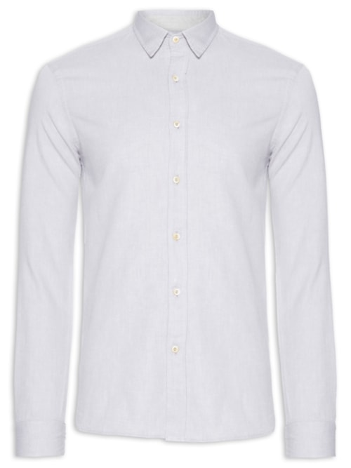 Camisa Masculina Oxford Lisa - Cinza