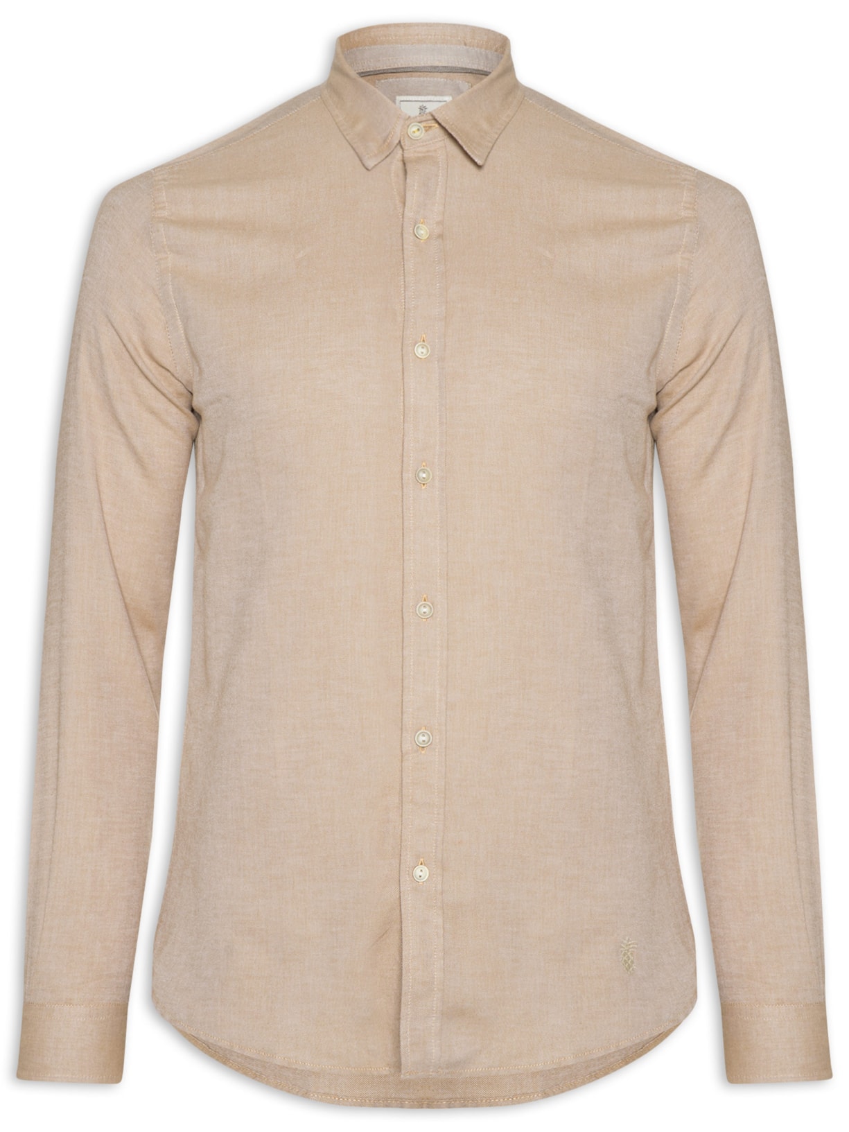 Camisa Masculina Oxford Lisa Laranja Pineapple