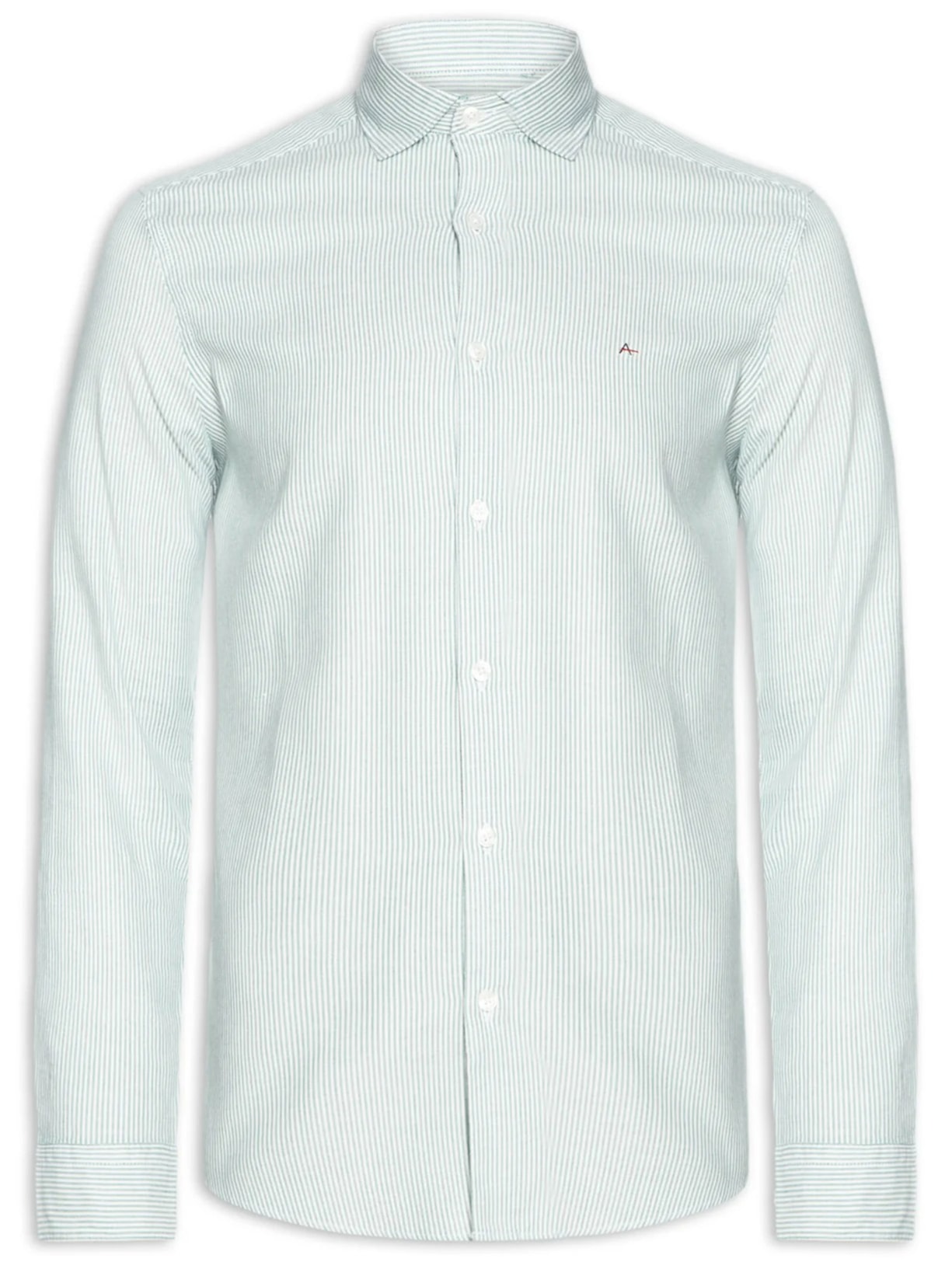 Camisa Masculina Oxford Listrado Verde Aramis