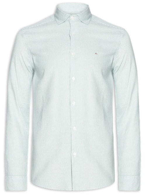 Camisa Masculina Oxford Listrado - Verde