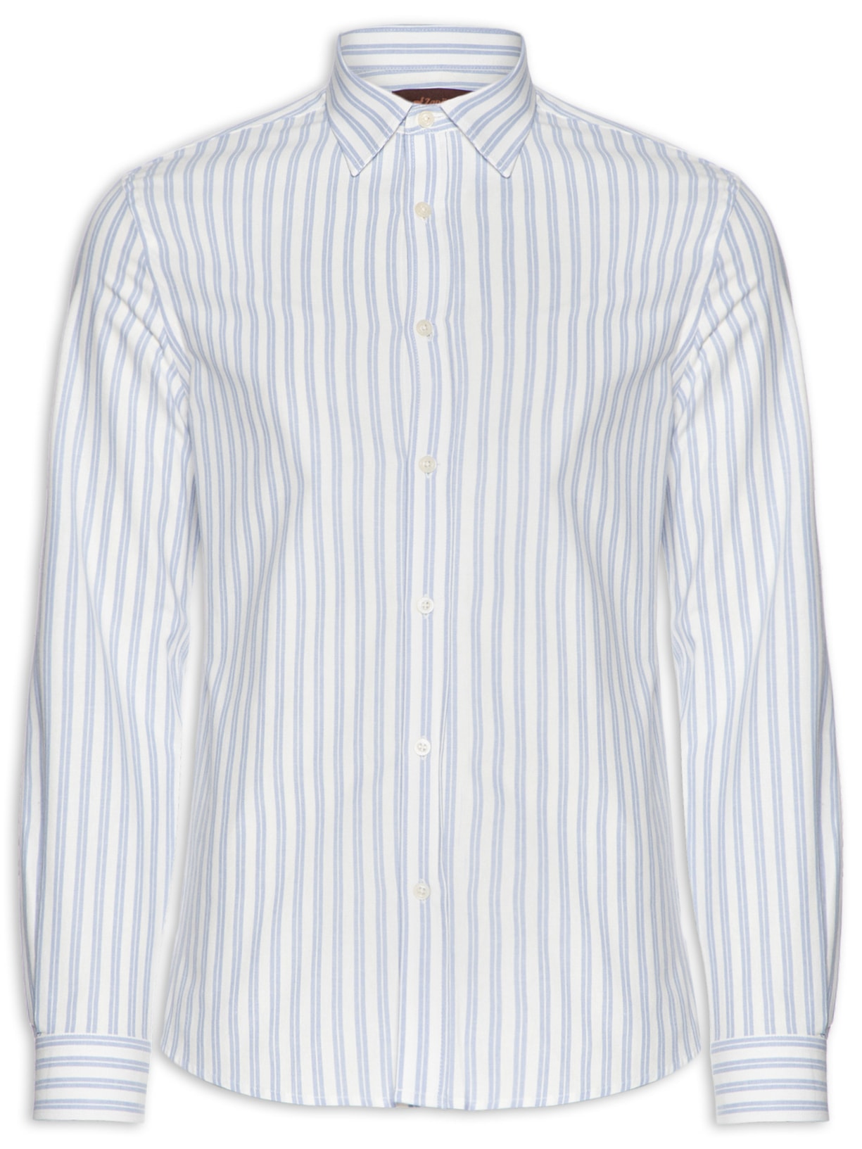 Camisa Masculina Oxford Listras Duplas Azul Zapalla