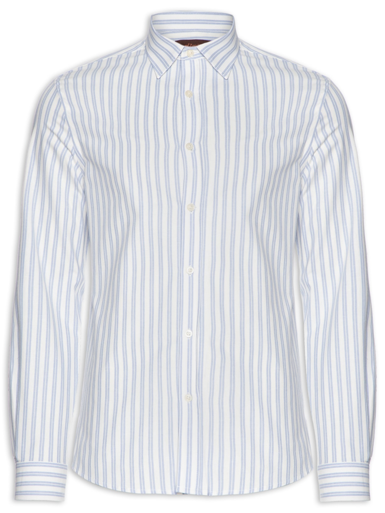 Camisa Masculina Oxford Listras Duplas Azul Zapalla