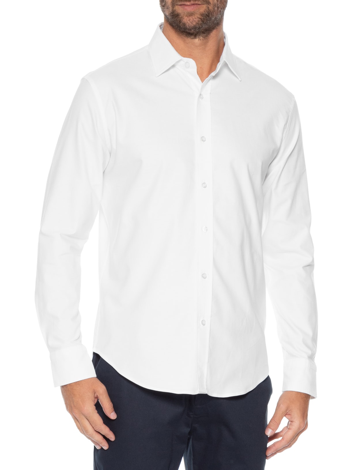 Camisa Masculina Oxford Manga Longa Branco Oficina Reserva
