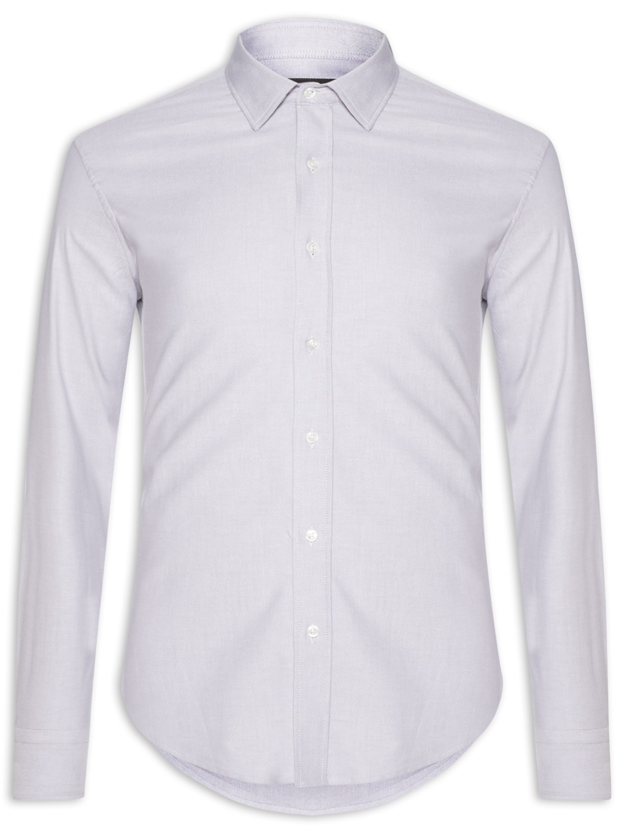 Camisa Masculina Oxford Manga Longa - Cinza
