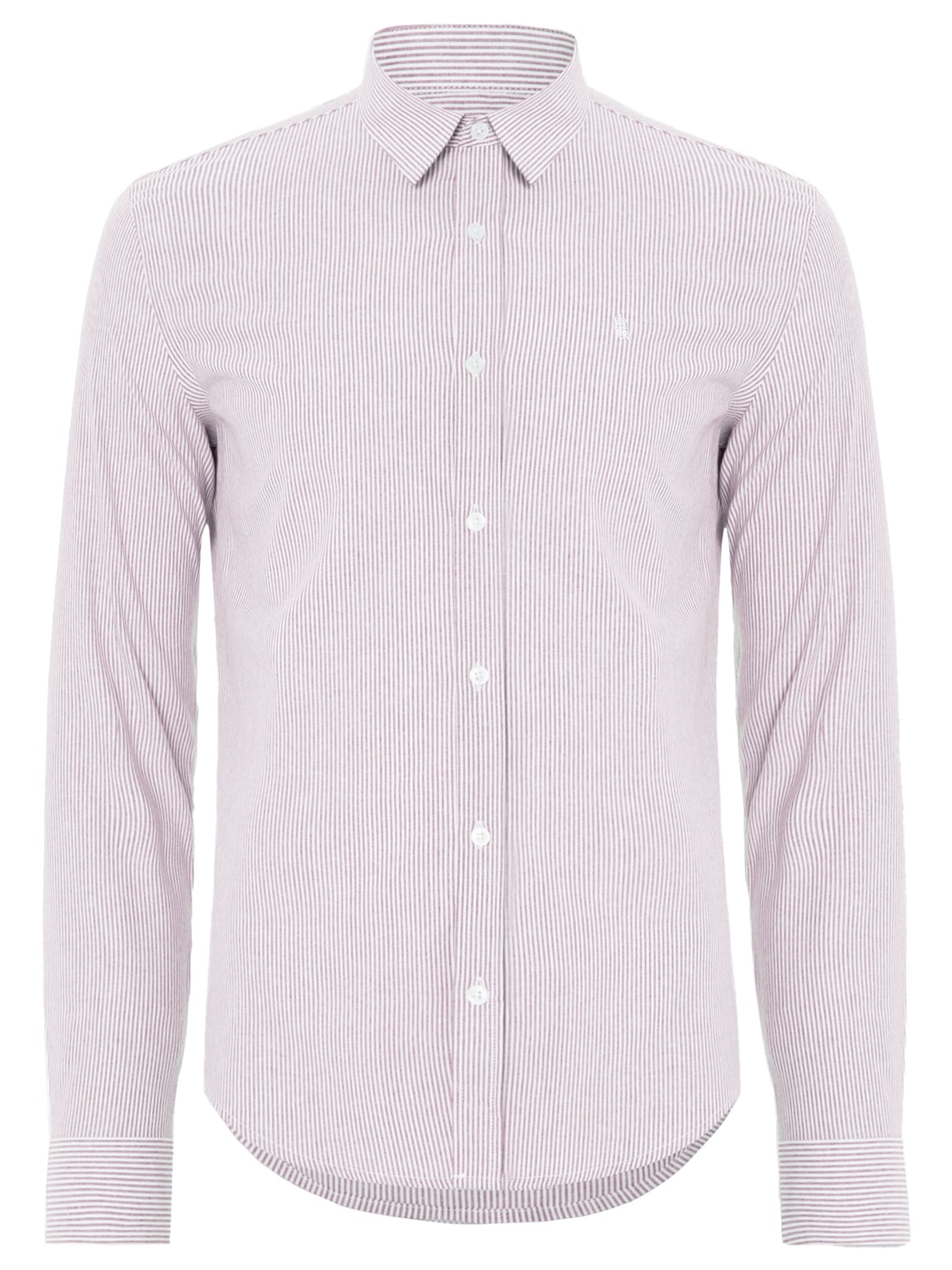 Camisa Masculina Oxford Mini Listras – Vermelho Sergio K