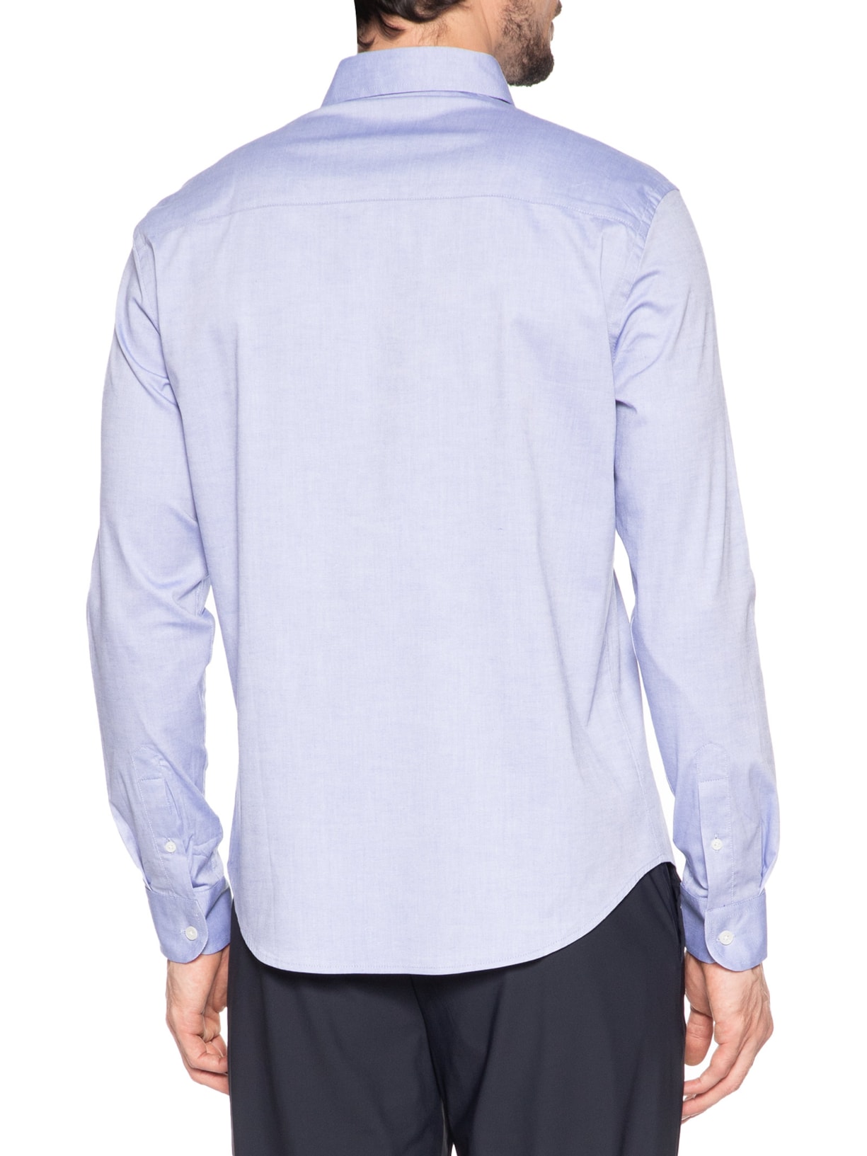 Camisa Masculina Oxford Regular Fit Com Elastano Azul Sergio K