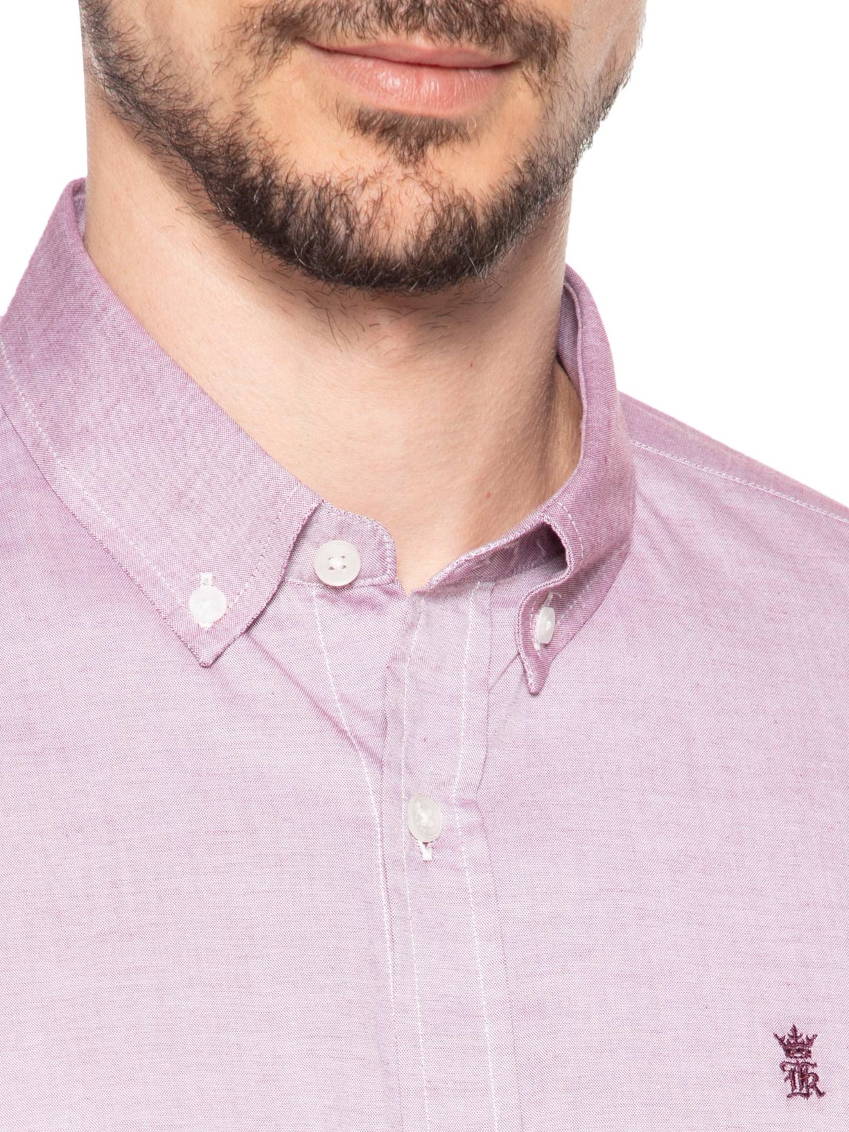 Camisa Masculina Oxford Regular Fit Com Elastano Vermelho Sergio K