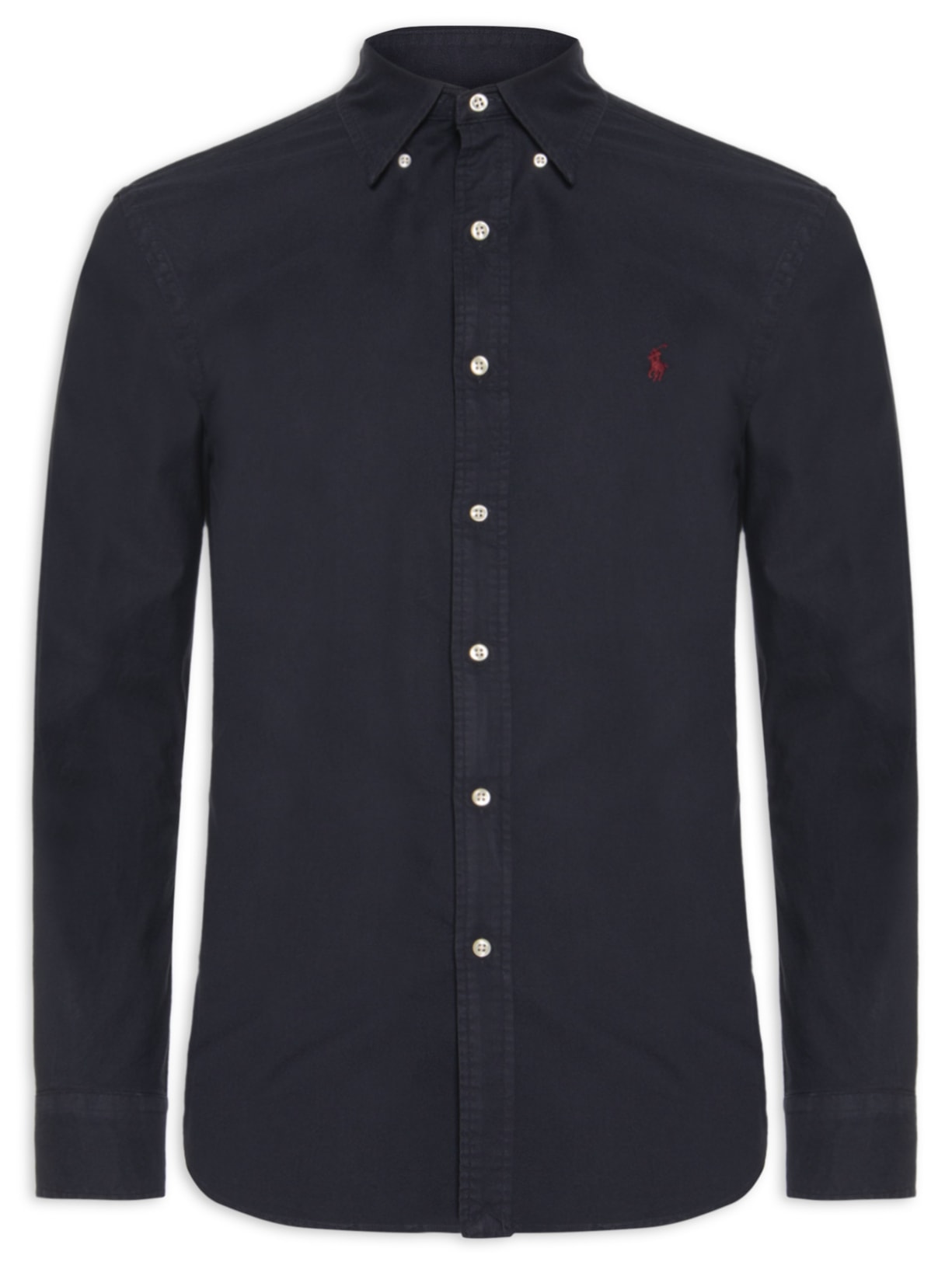 Camisa Masculina Oxford Yd Custom Fit Poplin Sport Azul Polo Ralph Lauren