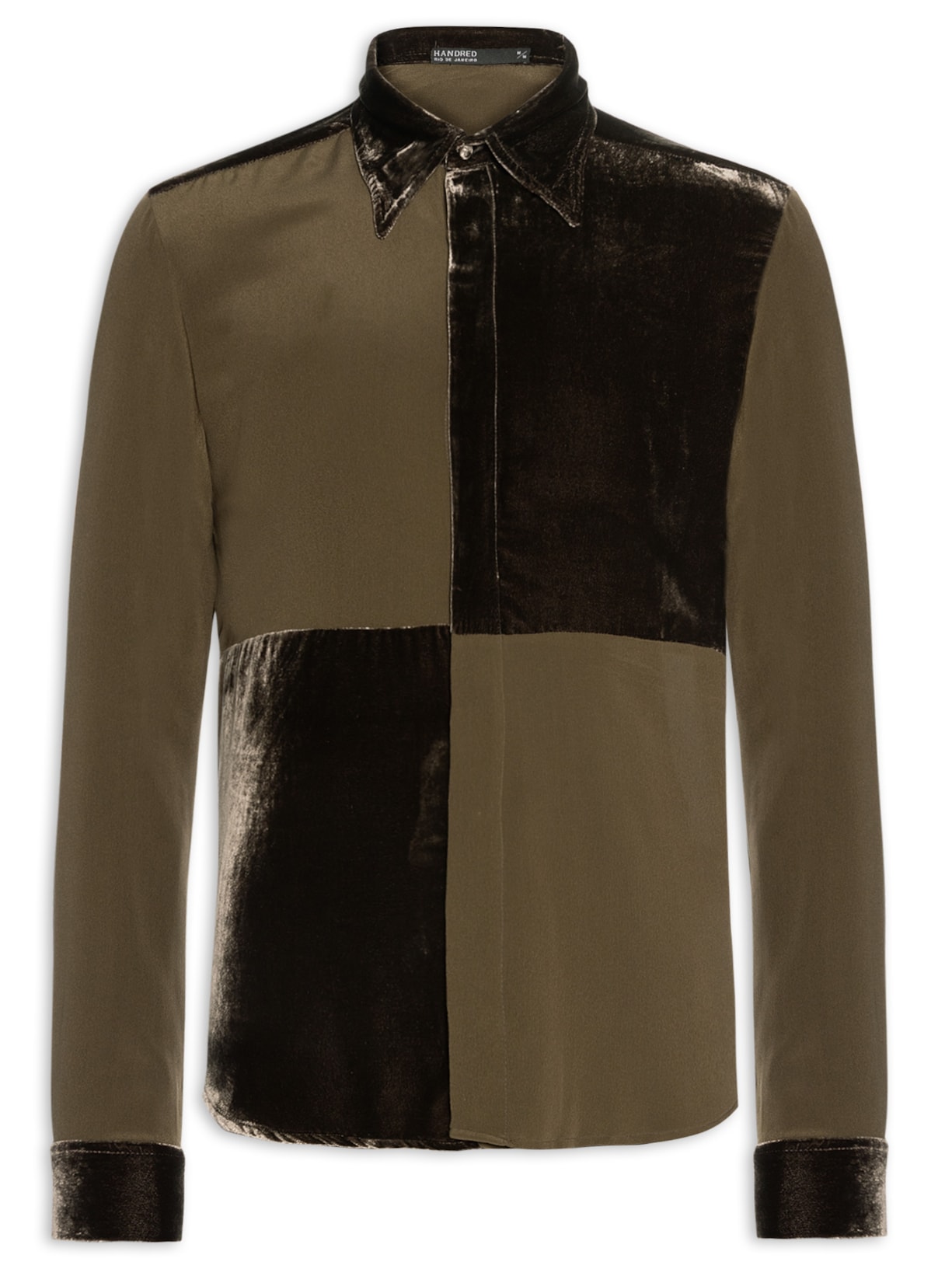 Camisa Masculina Palas Veludo E Seda - Marrom