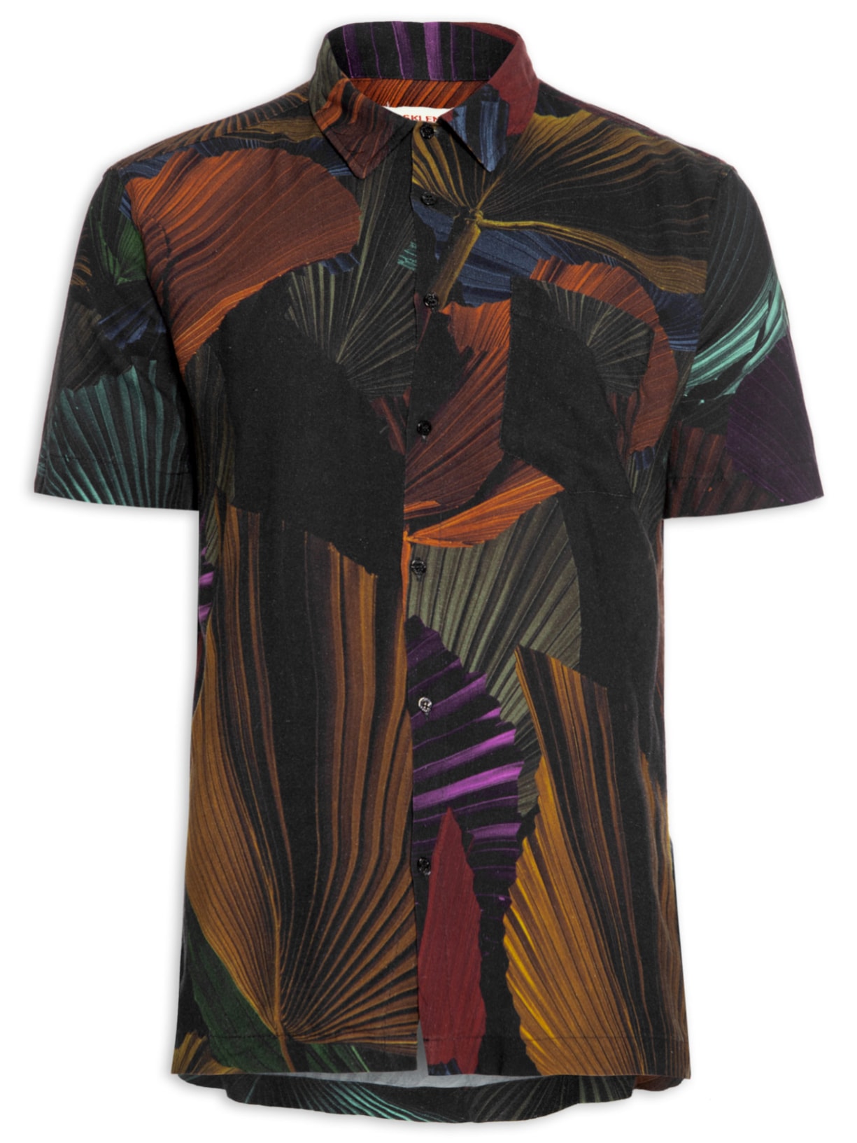 Camisa Masculina Palm Color Manga Curta - Laranja