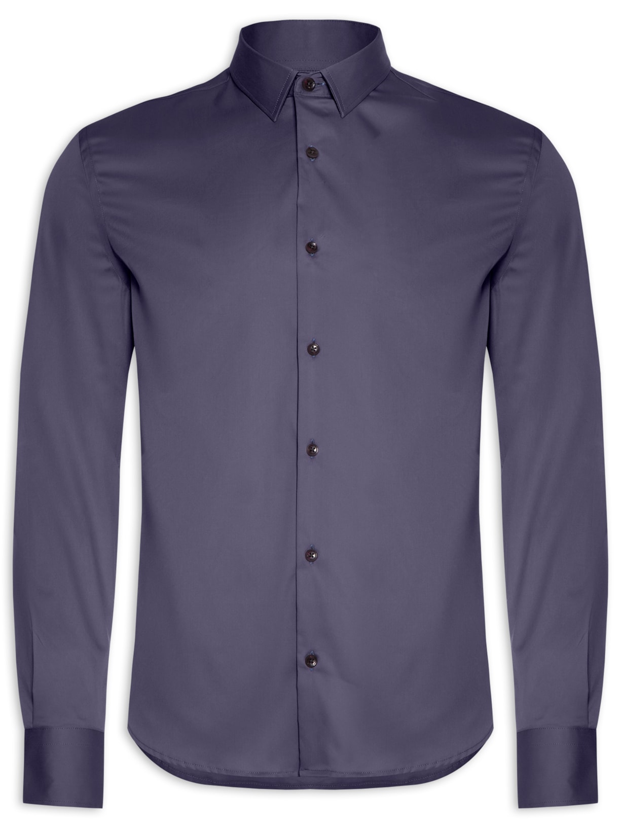 Camisa Masculina Paris Lisa Elastano Azul Oficina Reserva