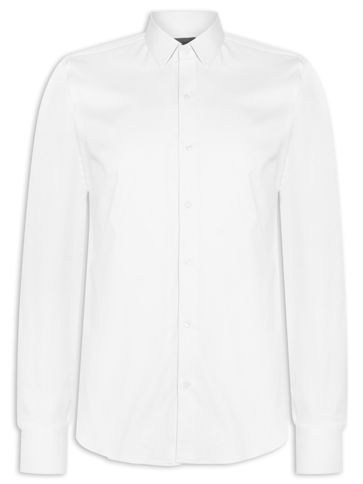 Camisa Masculina Paris Listra Fina Manga Longa - Branco