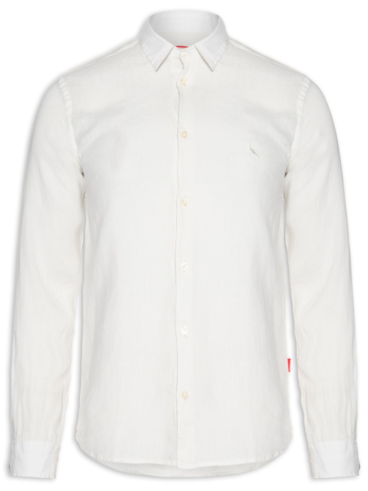 Camisa Masculina Pf Manga Longa Linho - Off White