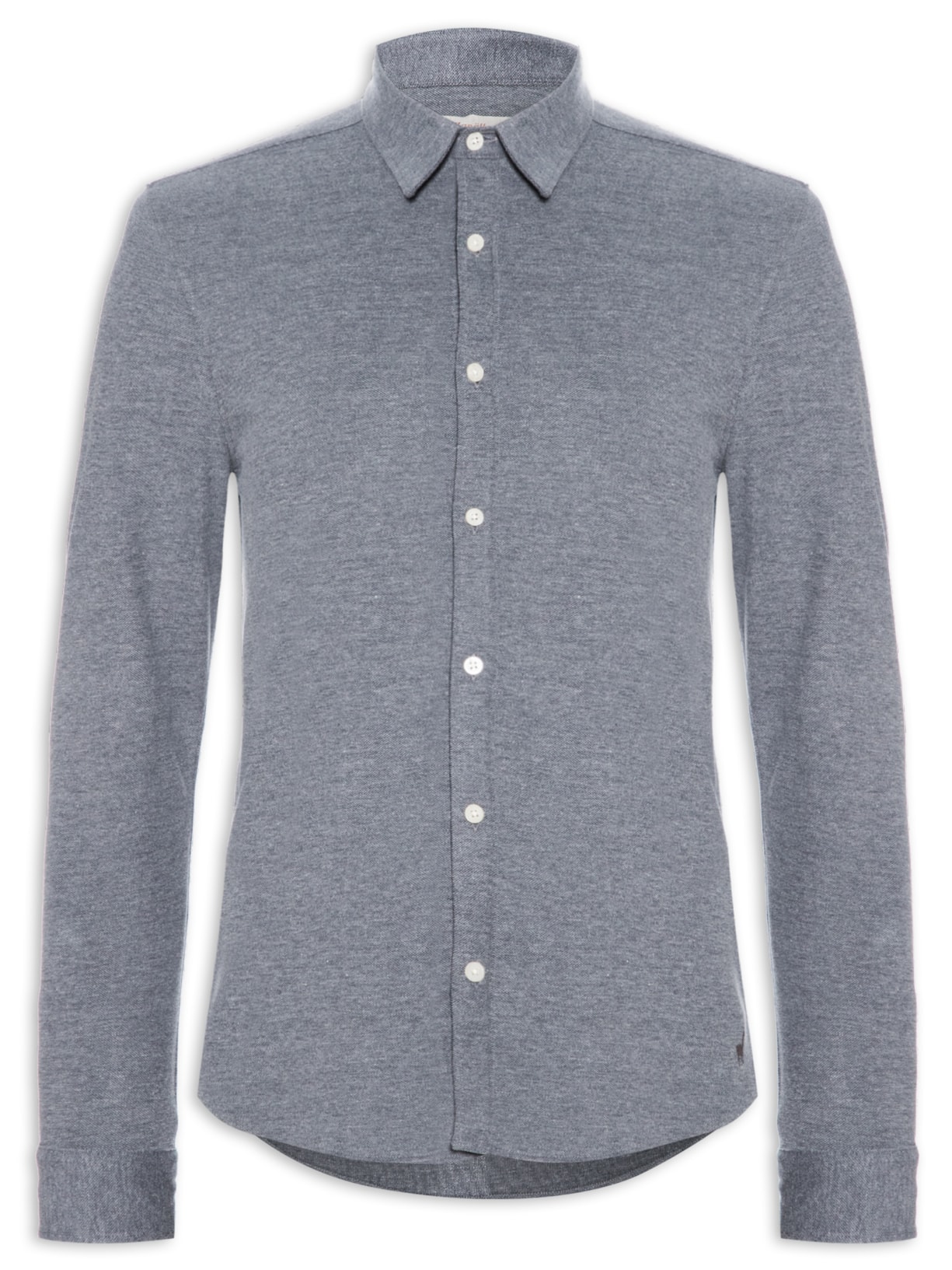 Camisa Masculina Piquet Mescla - Cinza