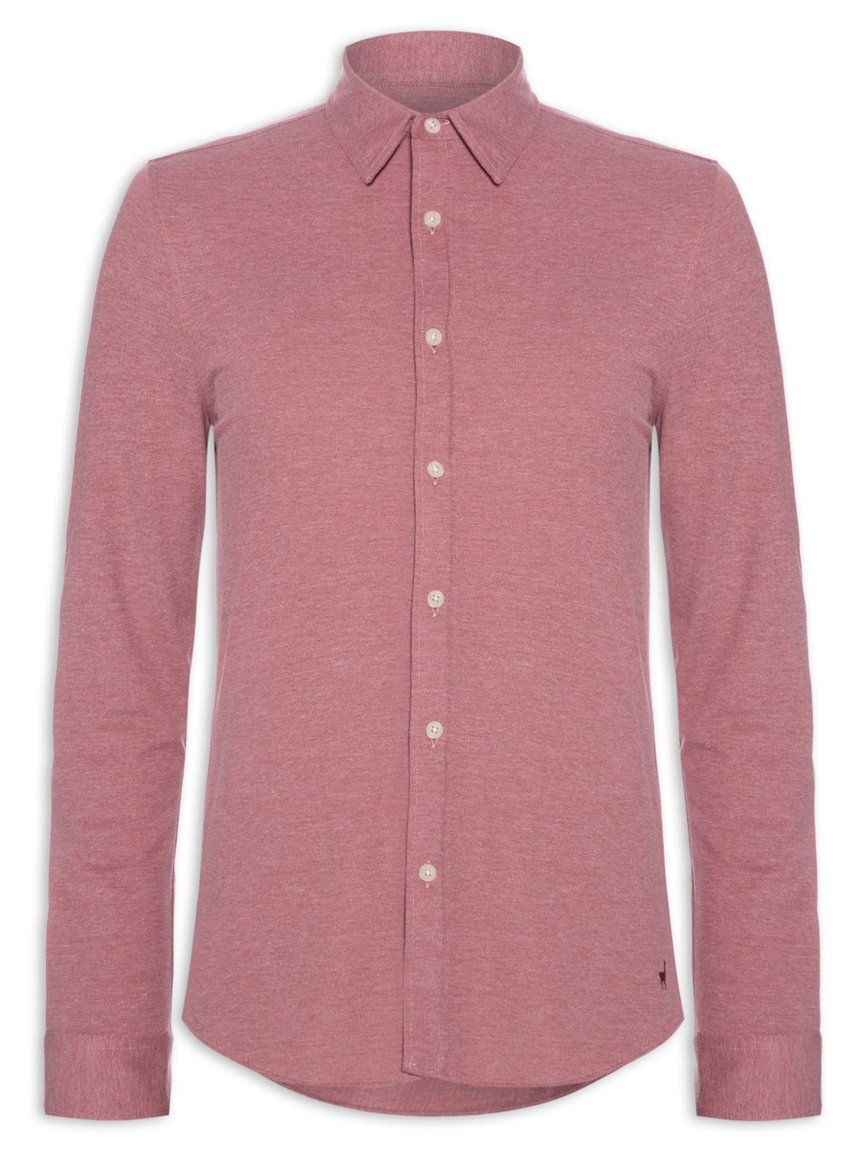 Camisa Masculina Piquet Mescla - Rosa