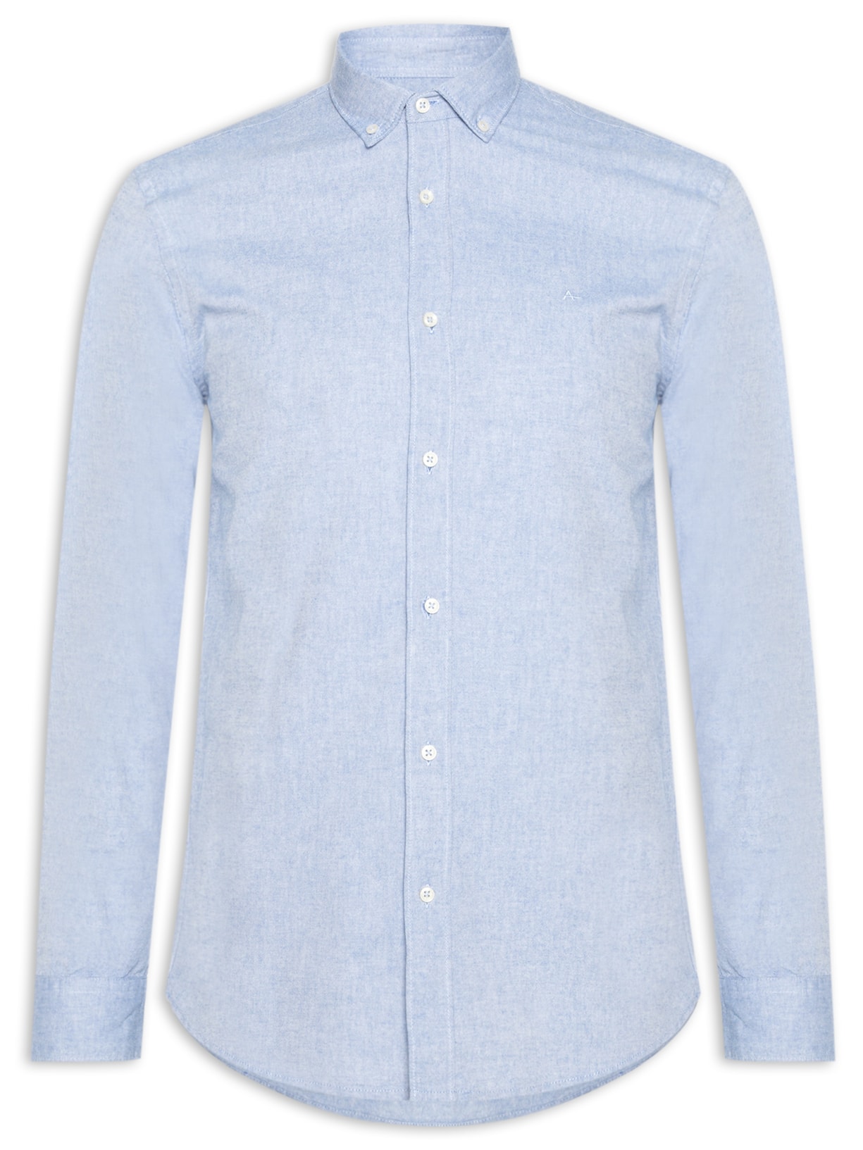 Camisa Masculina Planalto Button Down Slim Fit Em Oxford - Azul