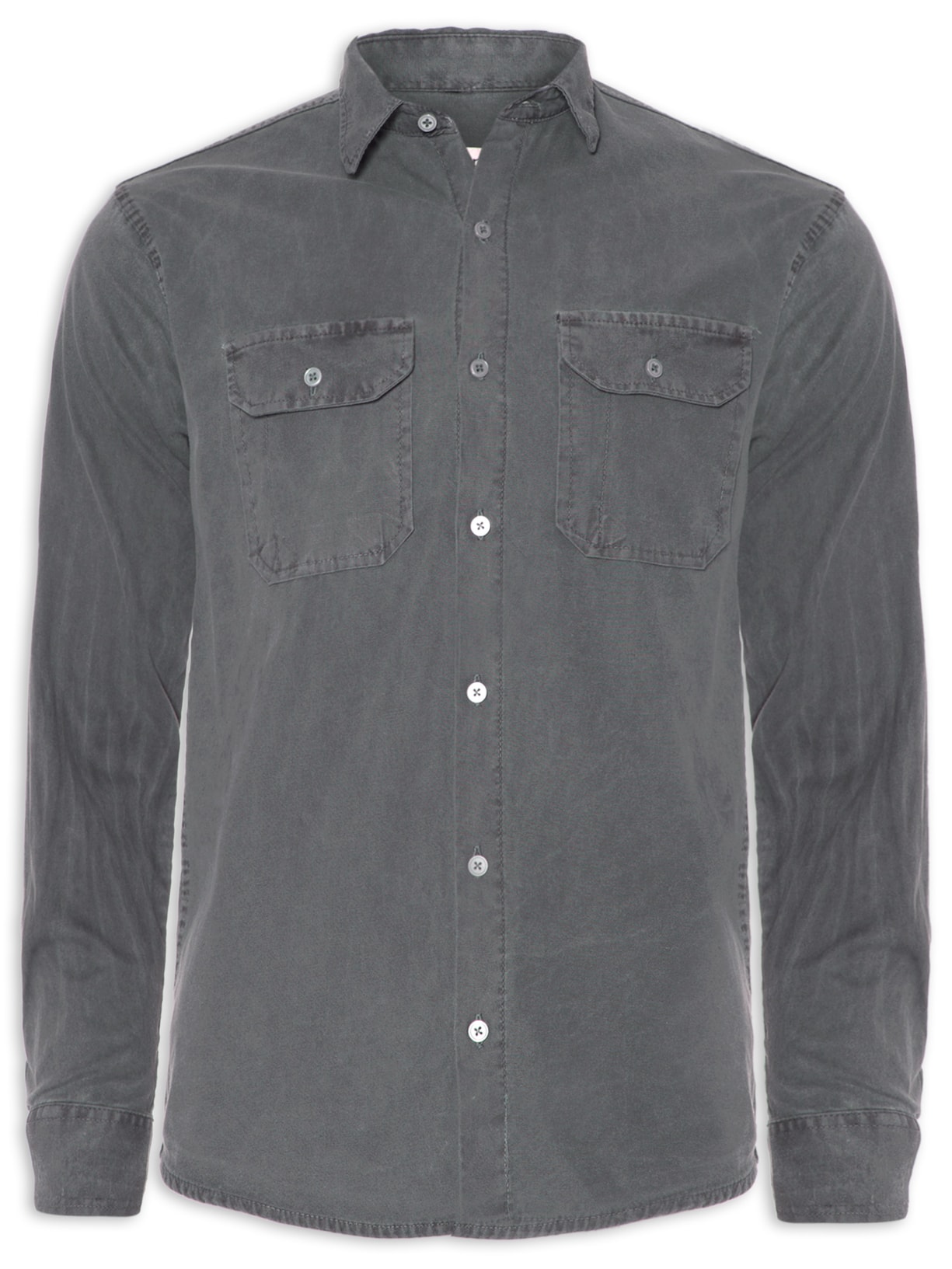 Camisa Masculina Pockets Stoned Cinza Austral