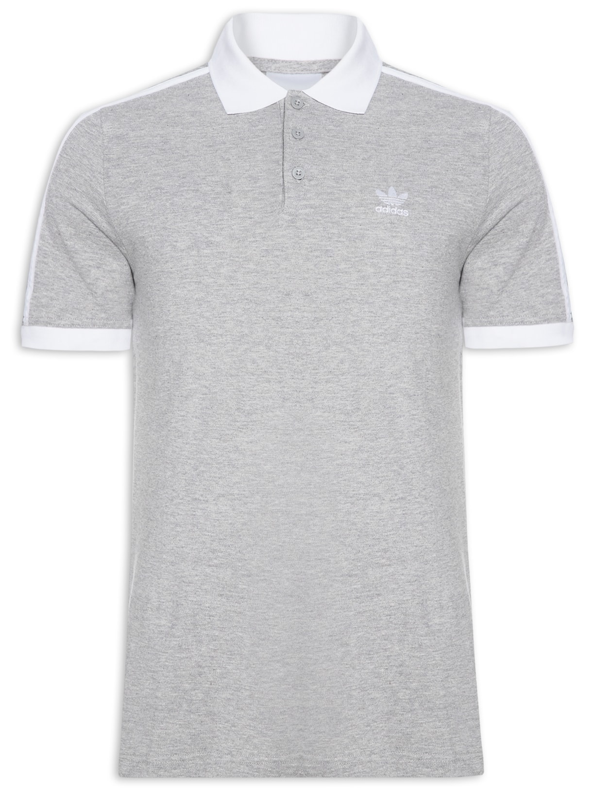 Camisa Masculina Polo 3 Stripes - Cinza