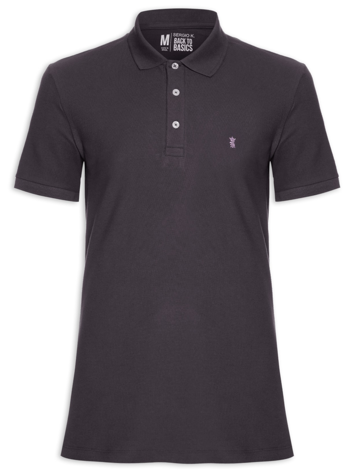 Camisa Masculina Polo Manga Curta Básica Piquet - Preto