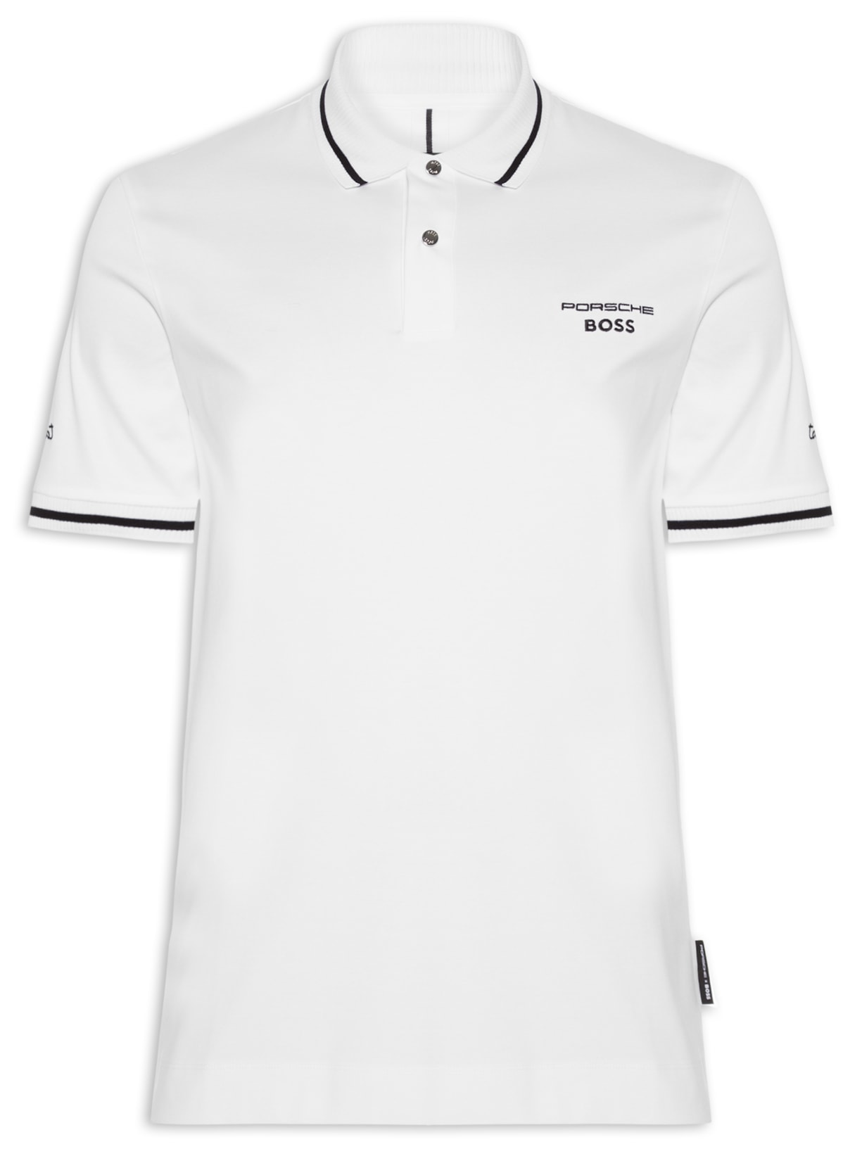 Camisa Masculina Polo Manga Curta Collab Porsch - Branco
