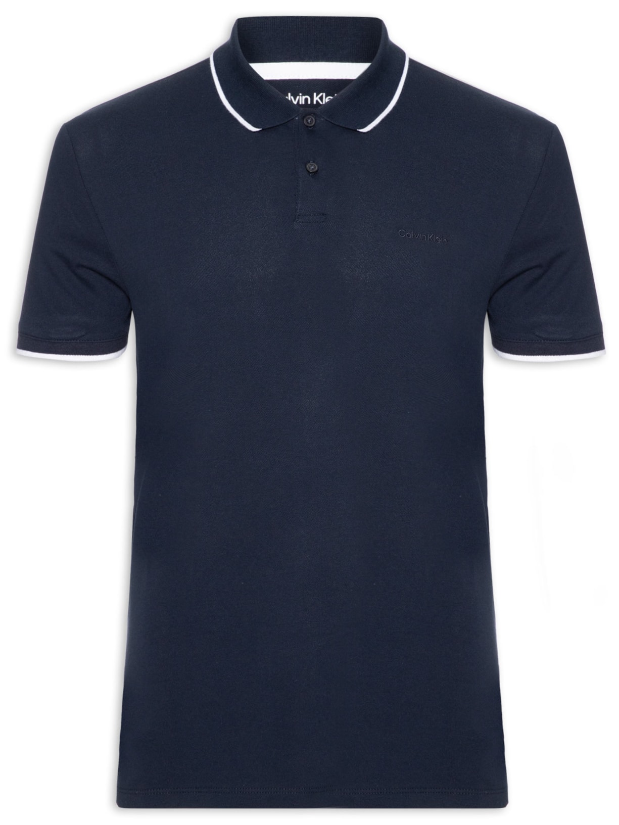 Camisa Masculina Polo Manga Curta Stretch Pique - Azul