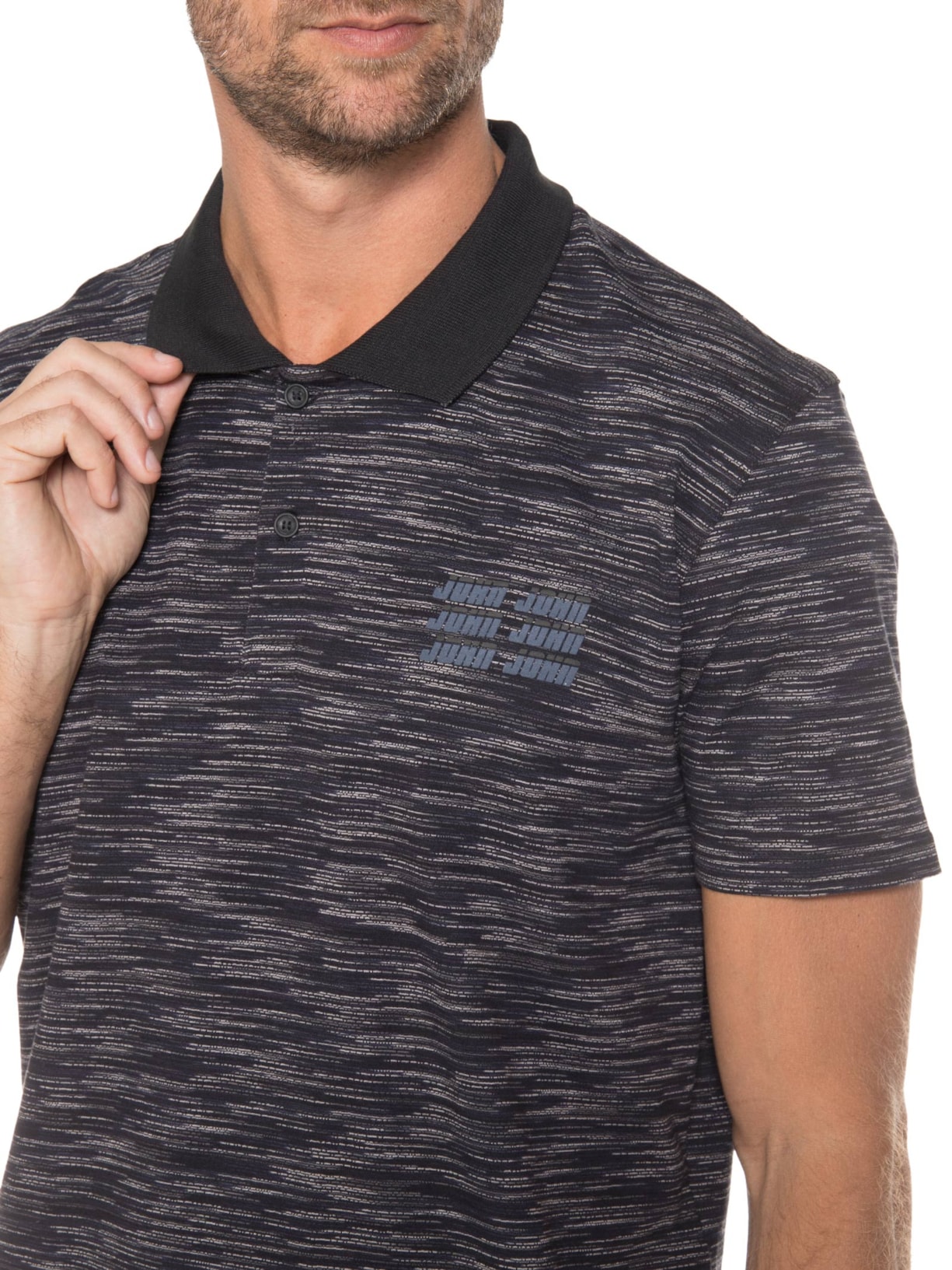 Camisa Masculina Polo Stripes Dark Navy Azul John John