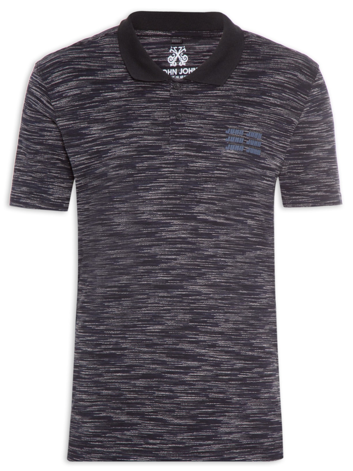 Camisa Masculina Polo Stripes Dark Navy Azul John John