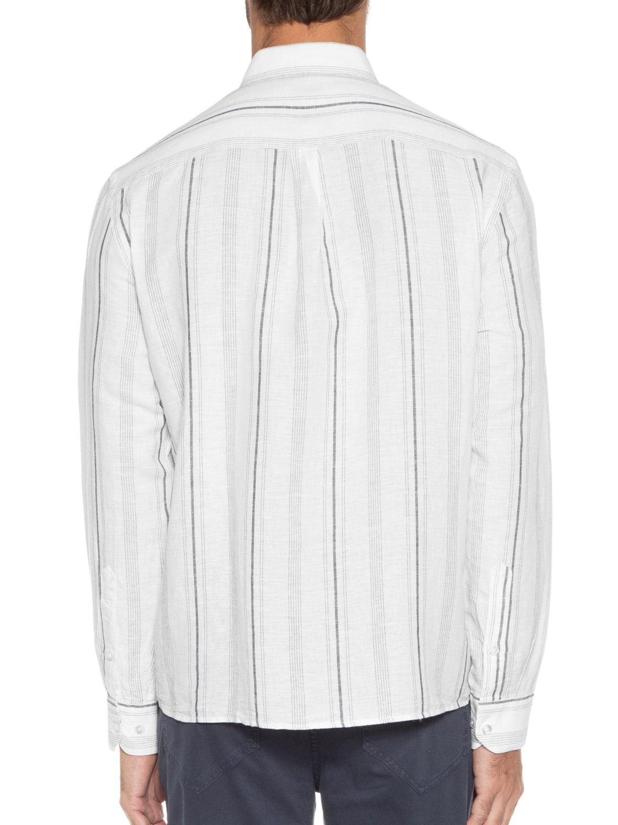 Camisa Masculina Ponza Como Classic Anatomic Manga Longa Off White Vr