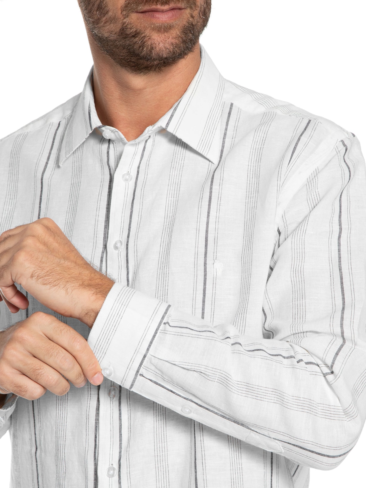 Camisa Masculina Ponza Como Classic Anatomic Manga Longa Off White Vr