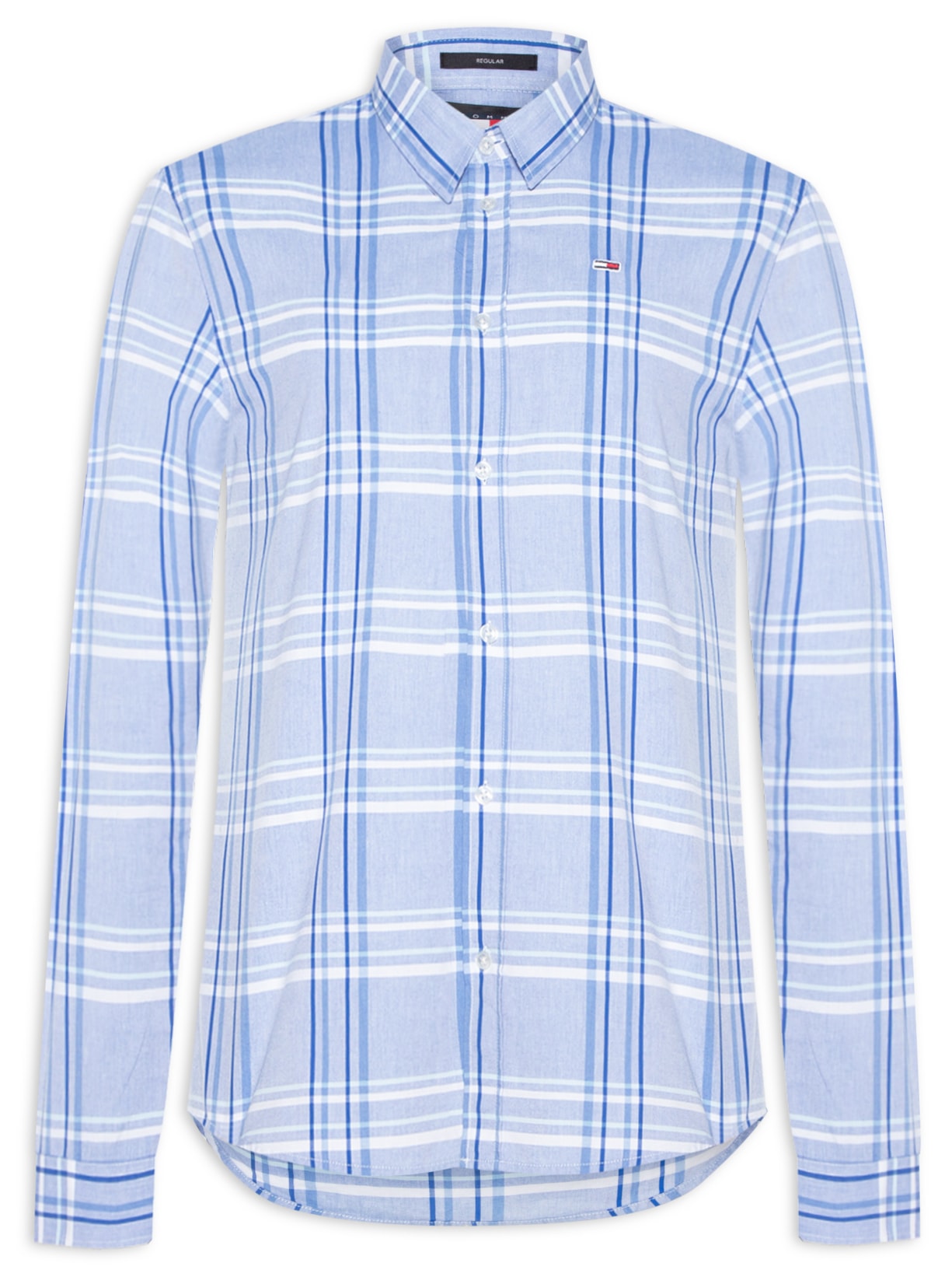 Camisa Masculina Poplin Check Shirt - Azul