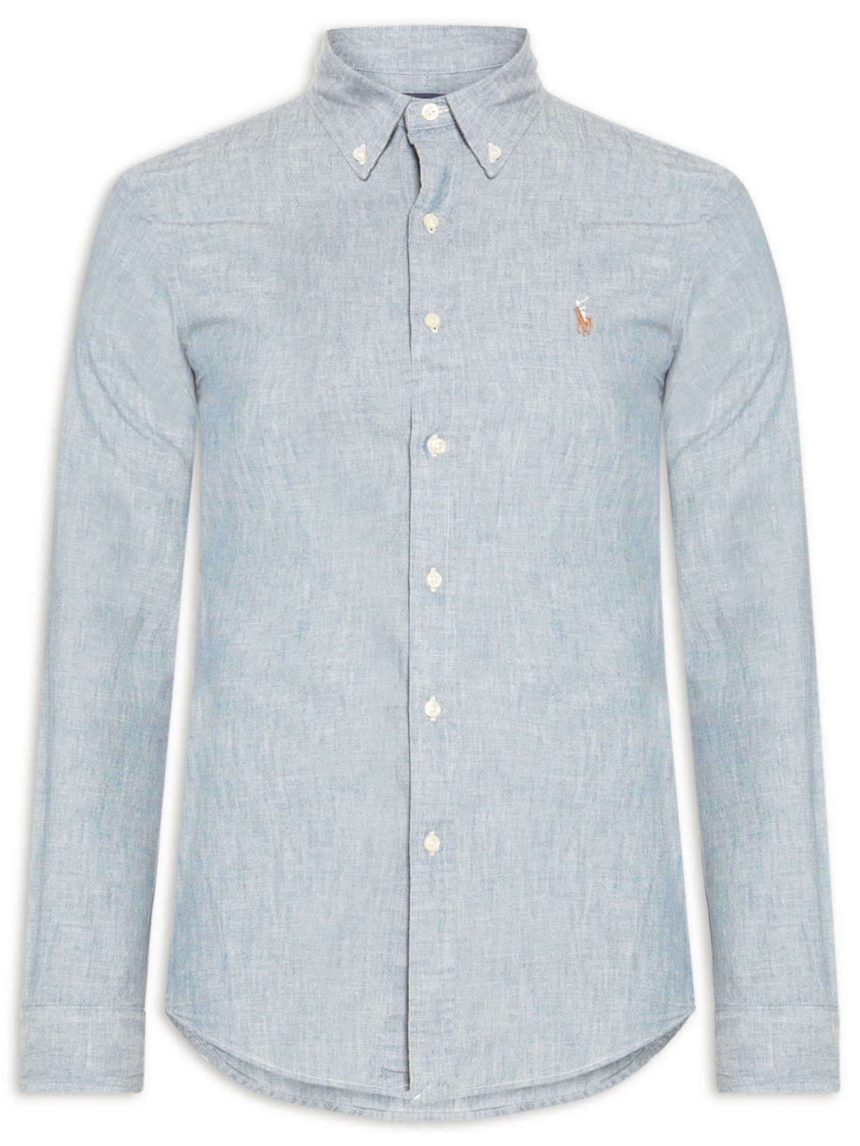 Camisa Masculina Poplin Cotton Sport Azul Polo Ralph Lauren