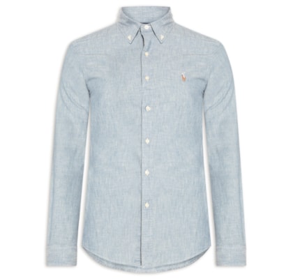 Camisa Masculina Poplin Cotton Sport - Azul