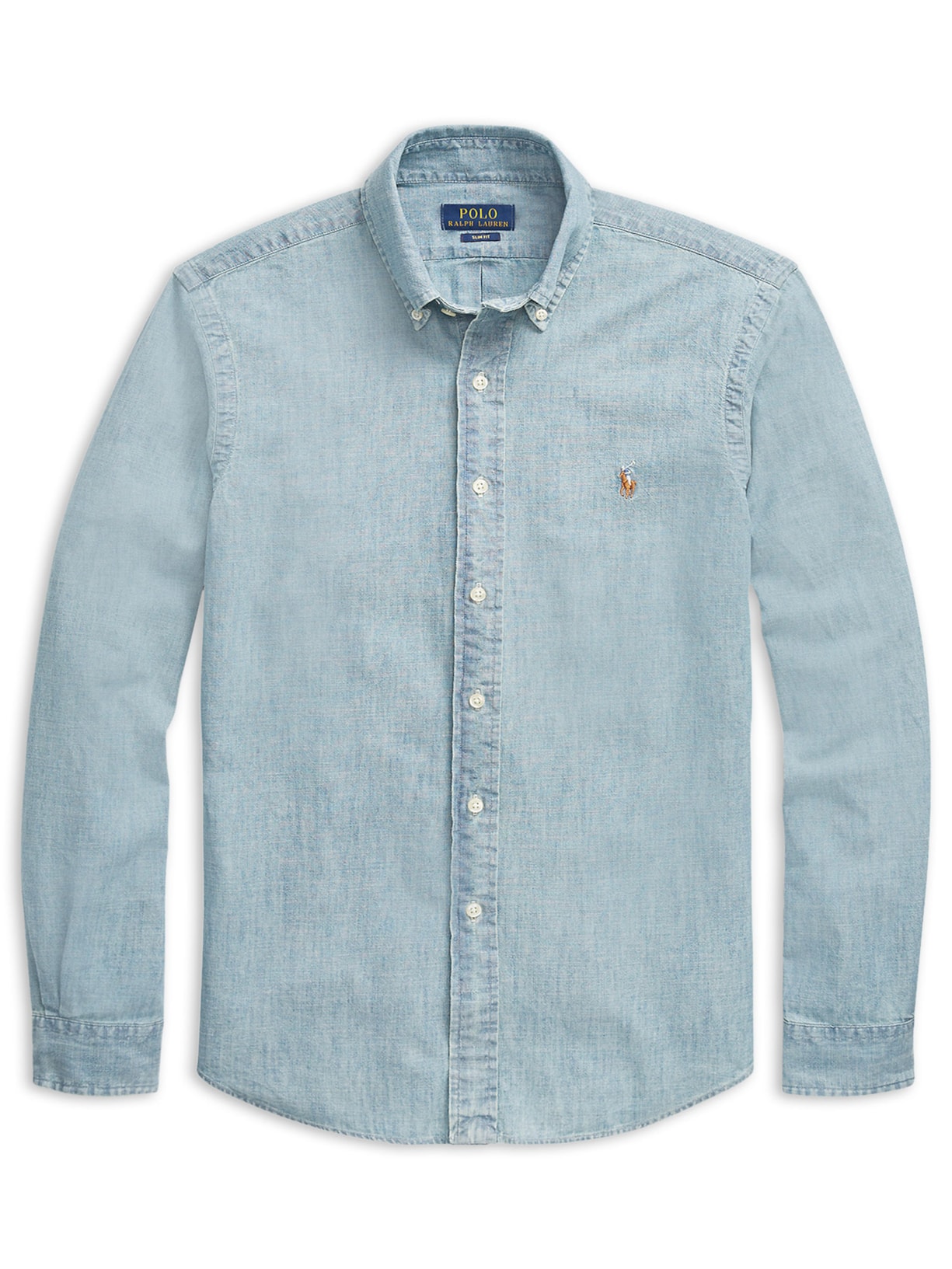 Camisa Masculina Poplin Cotton Sport Azul Polo Ralph Lauren