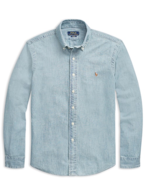 Camisa Masculina Poplin Cotton Sport - Azul
