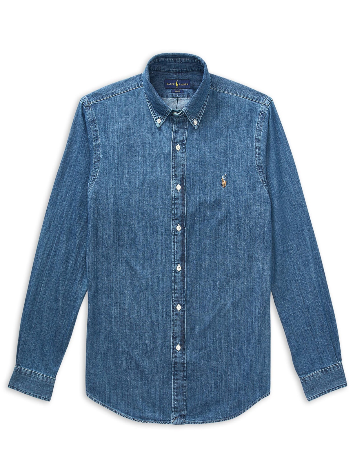 Camisa Masculina Poplin Sluby Twill Sport Azul Polo Ralph Lauren